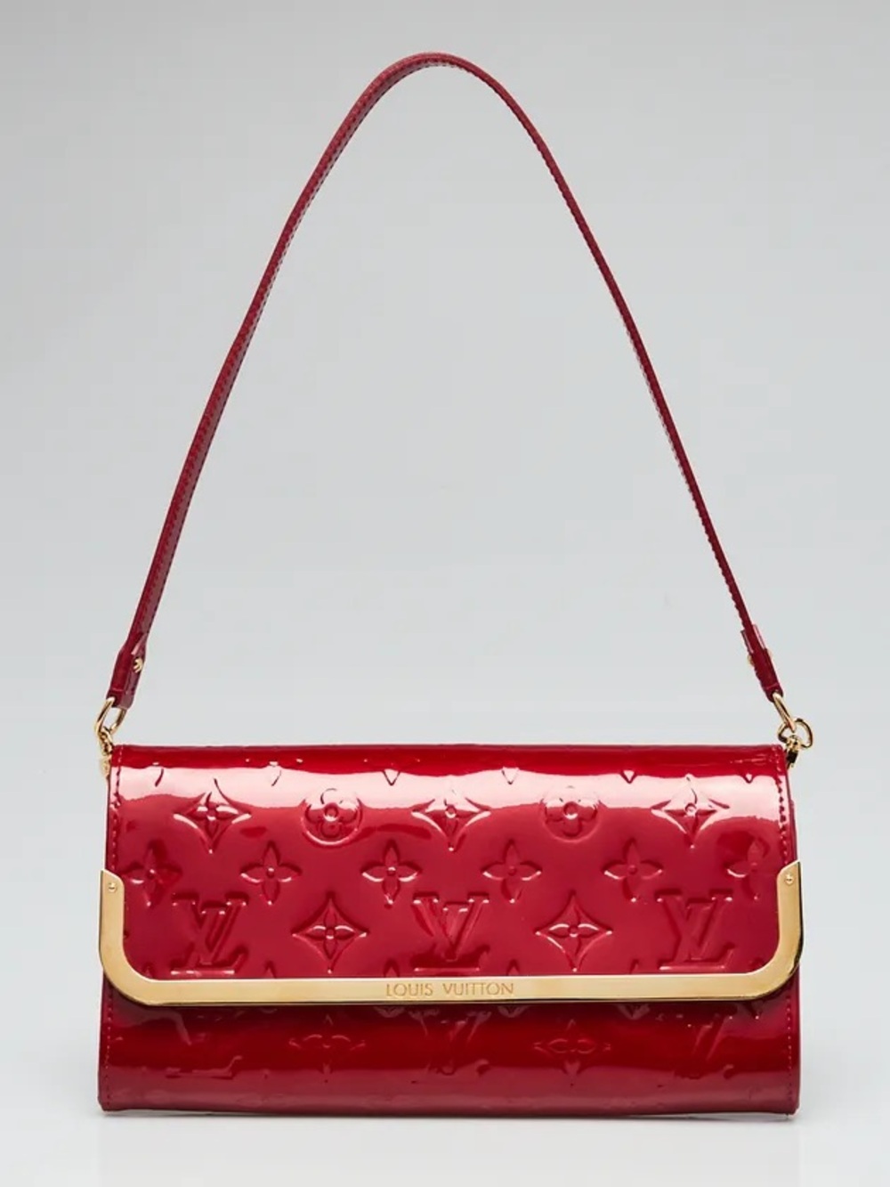 ‼️Authentic Louis Vuitton Red Vernis Rossmore MM Pomme D’Amour Shoulder Bag